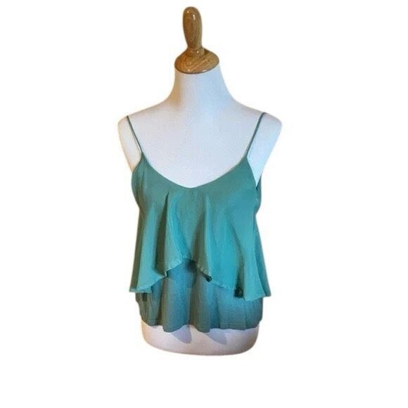 ✨Sparkle & Fade Layered Tank Sz Small Top in Sea Foam✨ - Picture 4 of 10